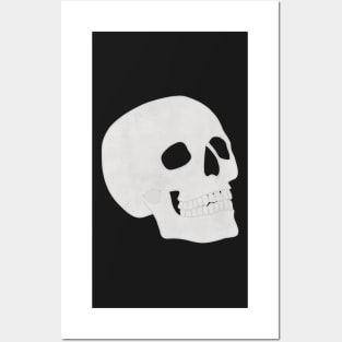 Minimal White Skull Posters and Art